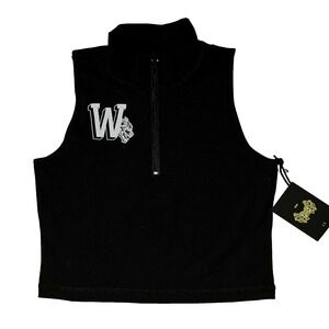 Darc Sport Our Stamp Tana Energy Vest Women M Black Crop Sleeveless Athleticwear